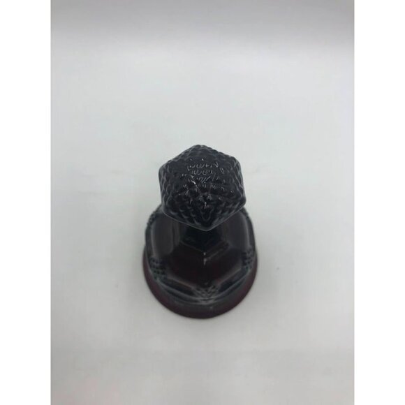 Vintage Dark Ruby Red Ornate Glass Bell Decorative Collectible - Picture 4 of 9